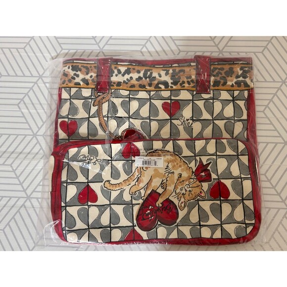 NWT$150 2025 Cat Kitty Brighton Canvas Wild Love Tote Travel Beach - Picture 4 of 7